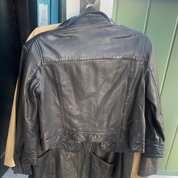 All Saints Dark Leather Jacket - Picture 2 of 2
